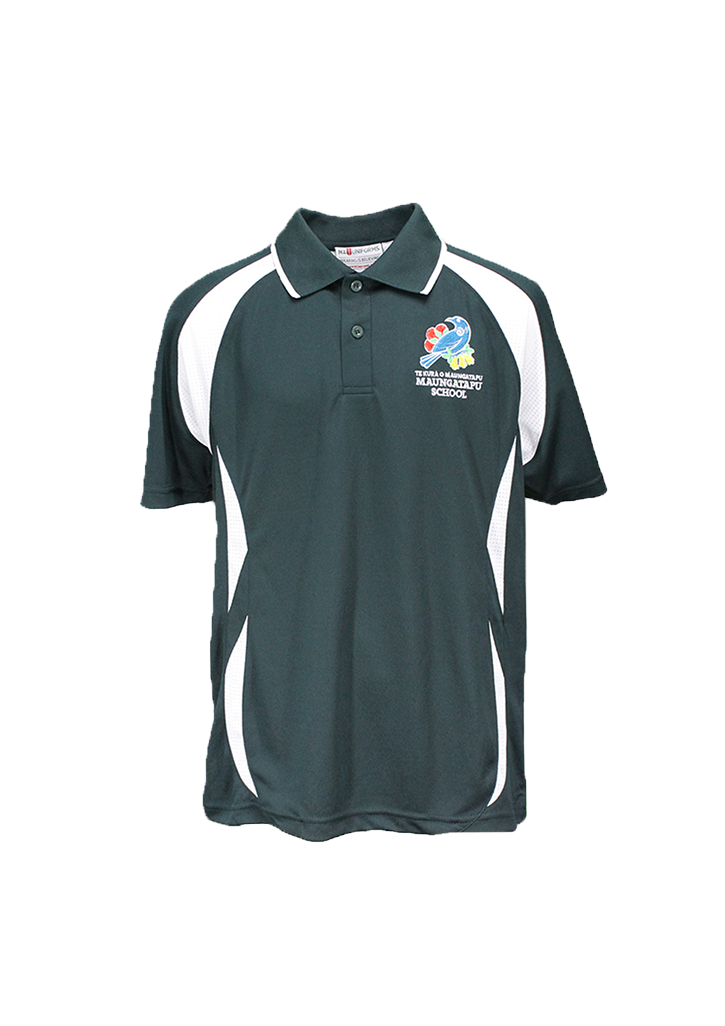 Maungatapu School Polo Bottle Green/White